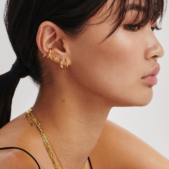 Missoma Mini Molten Hoop Earrings - Picture 1 of 10